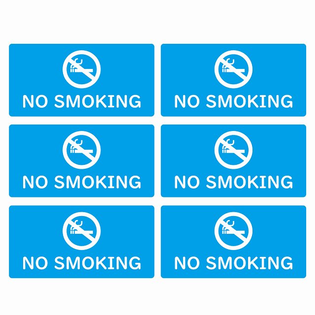 NO SMOKING Cgu[ ։ 48x24mm 6Zbg XebJ[ V[ ^J[  VFAJ[ sNgTC ӏ 肢 ` S΍