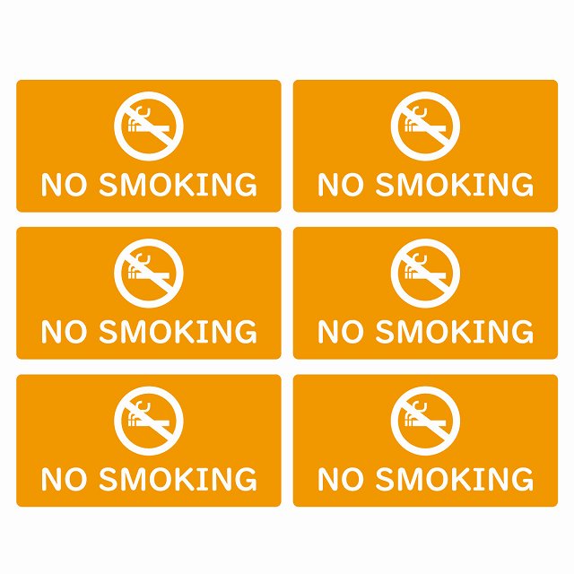 NO SMOKING IW ։ 48x24mm 6Zbg XebJ[ V[ ^J[  VFAJ[ sNgTC ӏ 肢 ` S΍