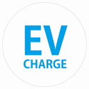 EV Charge 文字 デザイン タイプ ホワイトライトブルー 電気自動車 充電 チャージ 充電ポート 充電ステーション ステッカー 直径13cm カーステッカー PHEV カーアクセサリー 屋外 屋内 防水 かわいい おしゃれ