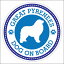 セーフティサイン ステッカー Dog on board GREAT PYRENEES グレート・ピレニーズ ブルー 直径13cm あおり運転 対策 カーステッカー 煽り運転対策 自動車用 屋外 屋内 防水 かわいい おしゃれ 650円