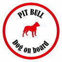 セーフティサイン ステッカー カラフル Dog on board 丸型 ピットブル ホワイト&レッド 直径13cm あおり運転 対策 カーステッカー 給油口 リア ウインドウ 屋外 屋内 防水 かわいい おしゃれ カーサイン(3)