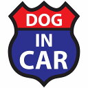 DOG IN CAR ステッカー レッドブルー ルート66 愛犬車用グッズ カーステッカー シール sticker 安全対策 あおり運転 かっこいい おしゃれ かわいい 車ステッカー ステッカー 車 サインステッカー ドライブ 防水 屋外 屋内