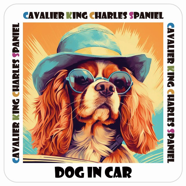 Cavalier King Charles Spaniel キャバリアキングチャールズスパニエル 犬 カーステッカー シール DOG ..
