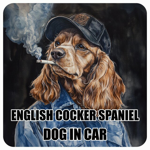 ߲Cheerfulʥեˤ㤨̾ ENGLISH COCKER SPANIEL 󥰥å女åѥ˥ DOG IN CAR ƥå    礤 13x13cm  ɿ   ɥåܡ ǥפβǤʤ690ߤˤʤޤ