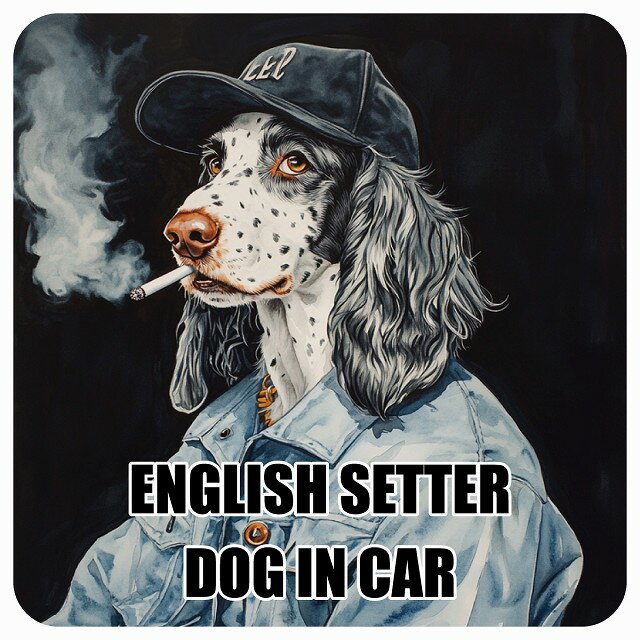߲Cheerfulʥեˤ㤨̾ ENGLISH SETTER 󥰥å奻å DOG IN CAR ƥå    礤 13x13cm  ɿ   ɥåܡ ǥפβǤʤ690ߤˤʤޤ