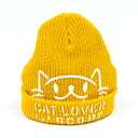 【 7/9まで 最大1000円OFFクーポン 】 猫 ねこ おもしろ かわいい ニットキャップ CAT LOVER (マスタード ) | ネコ 猫 猫雑貨 ( ...
