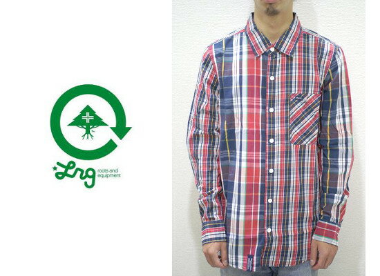 50　LRG エルアールジー DK CHECK S/S SHIRT 長袖 チェックシャツ