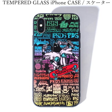 PUNK DRUNKERS パンクドランカーズ TEMPERED GLASS iPhone CASE スケーター