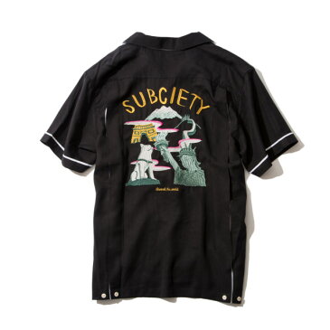 セール50%オフ　SUBCIETY サブサエティー BOWLING SHIRT S/S 廻 半袖シャツ