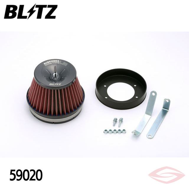 BLITZ サスパワーLMレッド エアクリーナー ステージア WGNC34 ニッサン(59020) /ブリッツ コアタイプ SUS POWER LM-RED