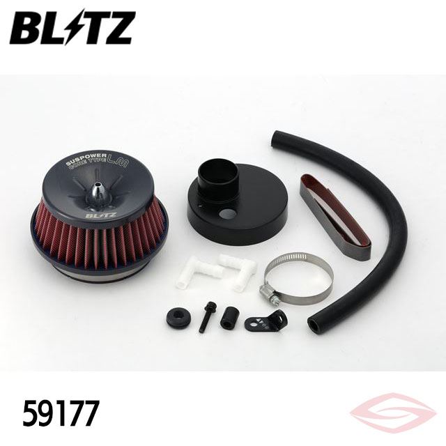 BLITZ サスパワーLMレッド エアクリーナー フレアワゴンカスタムスタイル MM32S マツダ【59177】ブリッツ コアタイプ SUS POWER LM-RED