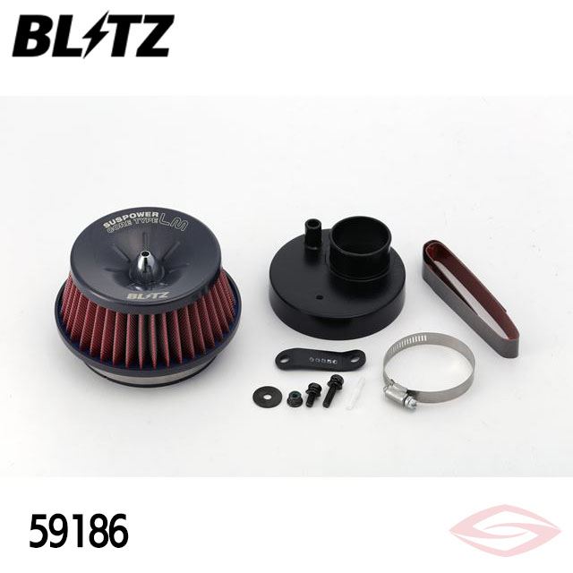 BLITZ サスパワーLMレッド エアクリーナー AZワゴン MD21S マツダ【59186】ブリッツ コアタイプ SUS POWER LM-RED