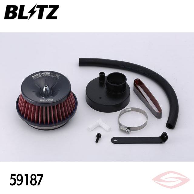 BLITZ サスパワーLMレッド エアクリーナー ワゴンR MH21S スズキ【59187】ブリッツ コアタイプ SUS POWER LM-RED