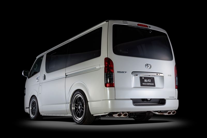 BLITZ NUR-SPEC CUSTOM EDITION Quad TRH200V 1TR-FE ハイエースバン ステンレスカラー 2.5R / ニュルスペック カスタムエディション ブリッツ 63550
