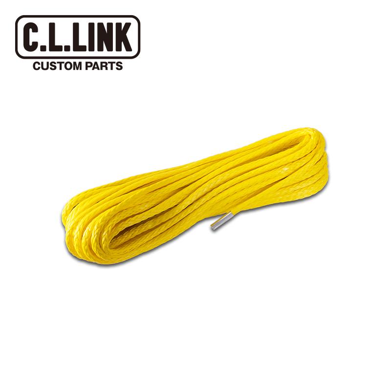 シーエルリンク 電動ウインチ6000lbs用 ファイバーロープ 単体1本 6mm x 15m イエロー / C.L.LINK CLリ..