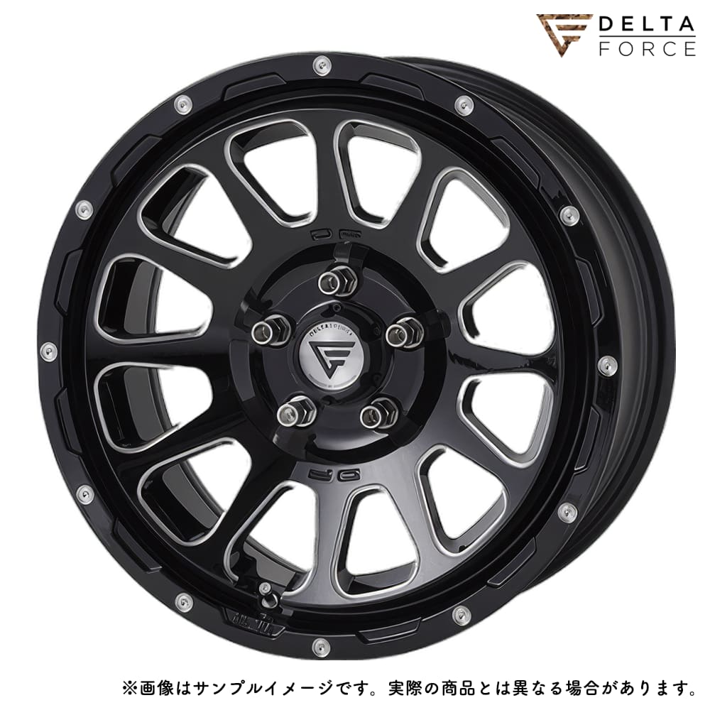 デルタフォース オーバル 16x7.0J 5H 114.3 +35 ブラックマシニング (BKM) / 16インチ ホイール1本 DELTA FORCE OVAL / ハブ径:73.1 デリカD:5 (MC後)