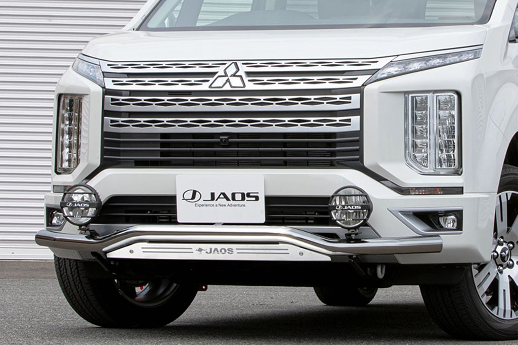 JAOS フロントスキッドバー ポリッシュ／ブラスト デリカ D5 DIESEL（19+） 【B150306A】/ FRONT SKID ..
