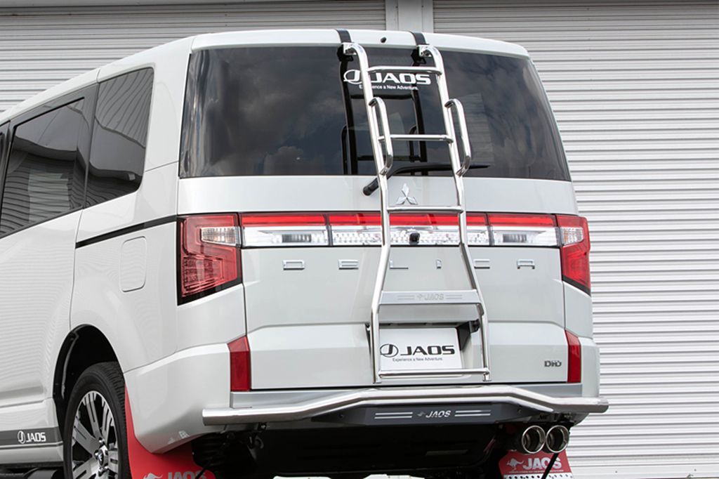 JAOS リヤラダー2 ポリッシュ ハンドレール付 デリカ D:5 REAR LADDER2 DELICA D:5 07+ ( WITH HAND-RAIL )