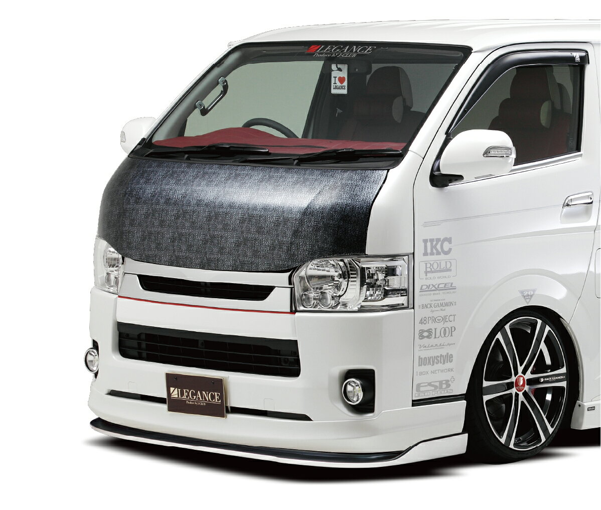 レガンス 4〜7型ナロー用フロントハーフスポイラー ハイエース200系 ナローボディ LEGANCE j-club