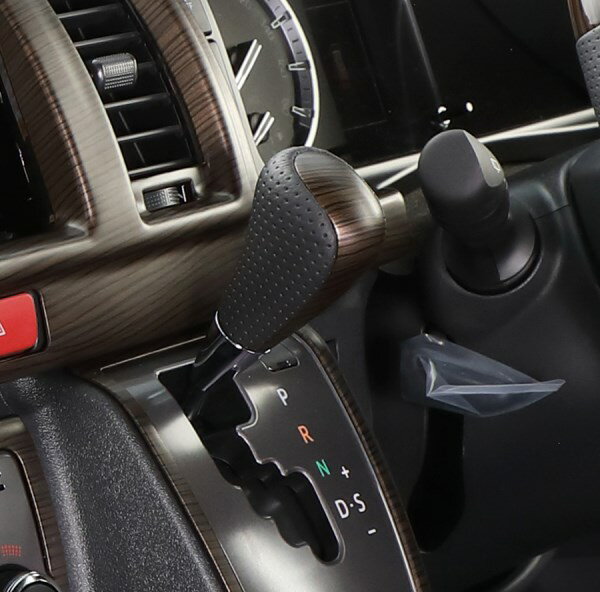 FEGGARI ハイエース / レジアスエース 200系(TRH2##/GDH2##/KDH2##) ウォールナット x ダークグレーレザー ヴィンテージ ウッド&レザーシフトノブ / VTSF03 フェガーリ