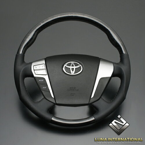 クラウン GRS200系 [2008/2〜2012/12] マホガニー調黒木目 ガングリップ ウッド＆レザーステアリング /..