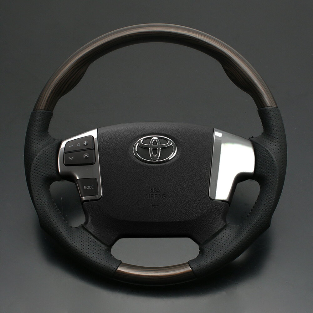 ハイエース/レジアスエース 200系 4型以降 (TRH2##/GDH2##/KDH2##) [2013/11〜] ウォールナット ガングリップ ヴィンテージ ウッド＆レザー ステアリング / フェガーリ FEGGARI ルナ インターナショナル