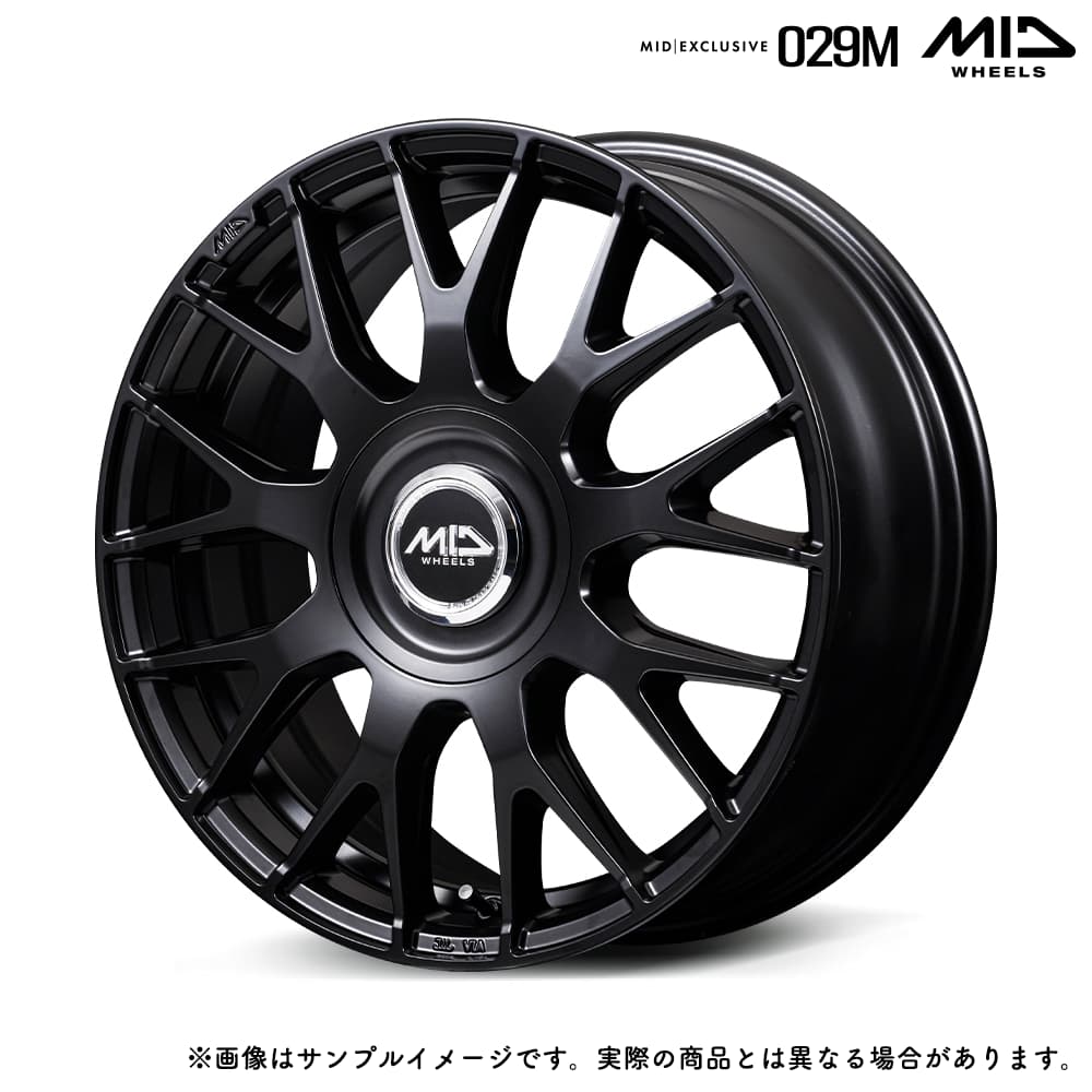 MID エクスクルーシヴ 029M 17x7.0J 5H 114.3/100 +48 セミグロスブラック (SBK) / 17インチ ホイール1本 MID EXCLUSIVE (X2197705M348SBKN) マルチPCD ナットホール径:φ29-φ15 輸入車対応