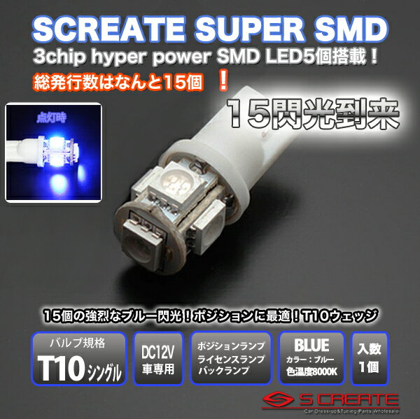 T10/T16ウェッジ 3チップ ハイパー5SMD 