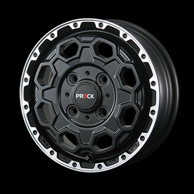 BLEST(ブレスト) バーンズテック プロックストリーム ホイール1本 14x6.0 4H 100 +38 (セミグロスブラックリムポリッシュ) / 14インチ BahnsTech PROCK-Stream