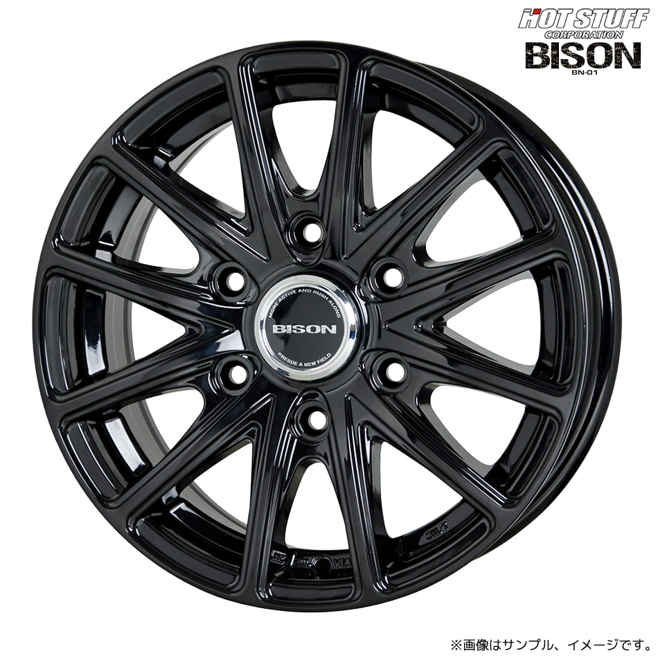 バイソン BN-01 ホイール1本 16x5.5J 5H 139.7 +22 メタリックブラック(MB) / 16インチ ホットスタッフ HOT STUFF BISON BN01