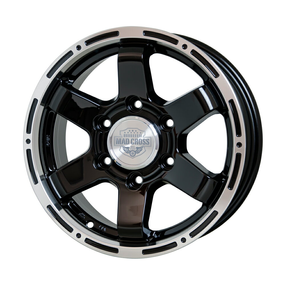 マッドクロス MC-76 アルミホイール(1本) 15x6.0 +44 139.7 6H(ブラック&リムポリッシュ) / 15インチ MAD CROSS MC-76 MC76