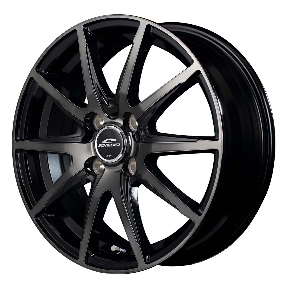 シュナイダー DR-02 アルミホイール(1本) 14x4.5 +45 100 4H(BKP/ブラッククリア) / 14インチ SCHNEDER DR02