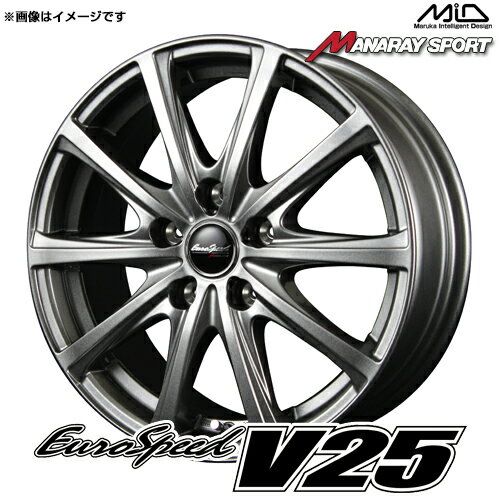 ユーロスピード V25 アルミホイール(4本) 17x7.0 +55 114.3 5穴(メタリックグレー) / 17インチ EuroSpeed V25