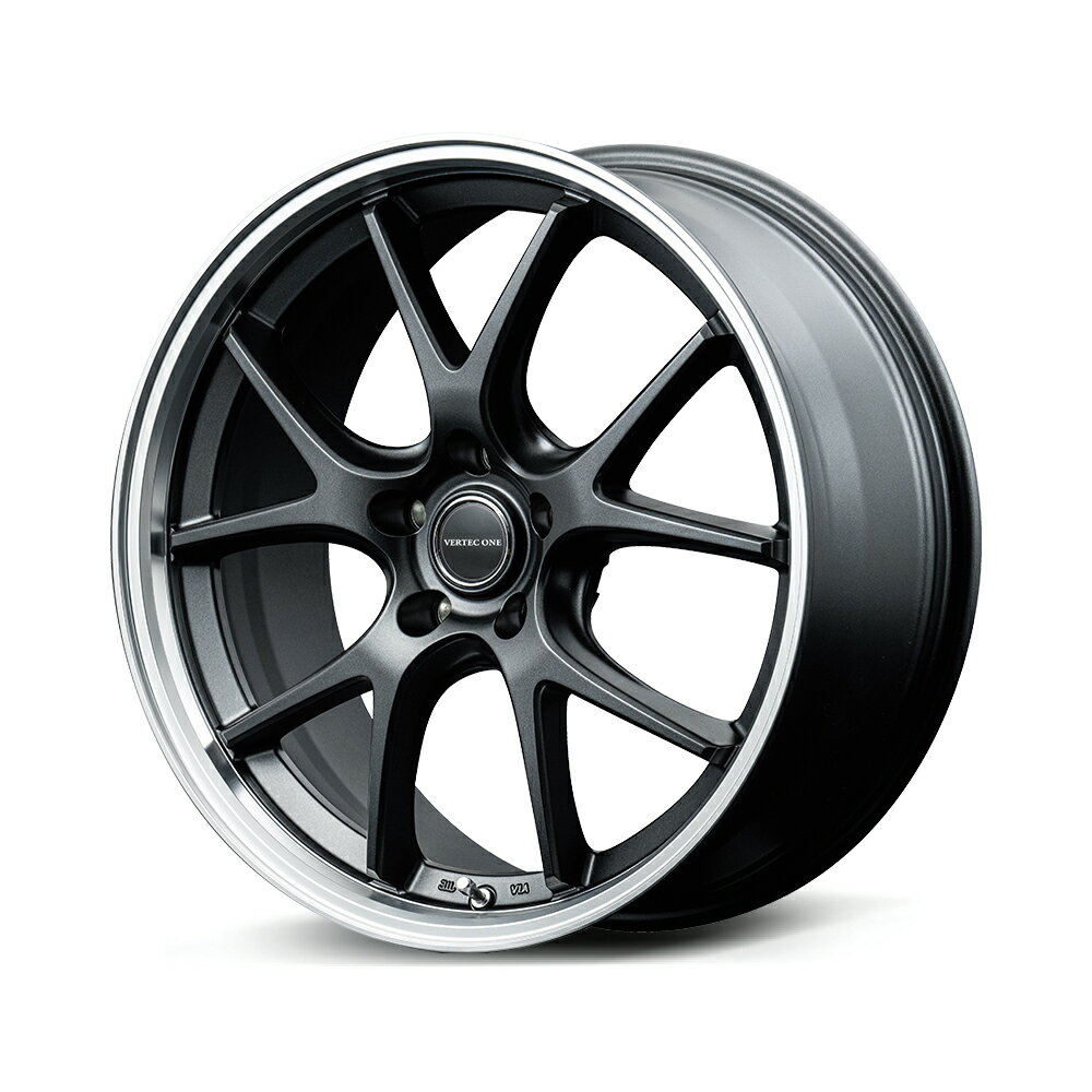 VERTEC ONE EXE5 V selection アルミホイール 1本 19x8.0 +42 114.3 5H(ガンメタ/リムポリッシュ/ブラック)/19インチ ヴァーテックワン エグゼファイブ