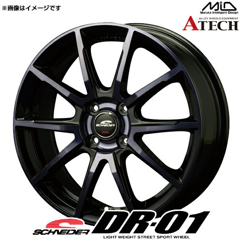 シュナイダー DR-01 アルミホイール(4本) 16x6.0 +51 100 4穴(ブラックポリッシュ+ダークブルークリア) / 16インチ SCHNEIDER ディーアールゼロワン