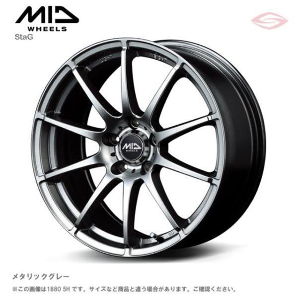 MIDホイールズ スタッグ ホイール1本 15x5.5J 4H 100 +45 メタリックグレイ　（L−MODEL）/15インチ MID WHEELS STAG