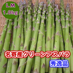 特選アスパラガス　北海道　名寄産　グリーンアスパラ（露地アスパラ）　LM　1kg（500gx2）【送料無料】【二重選別の秀逸品】【5月下旬発送開始】