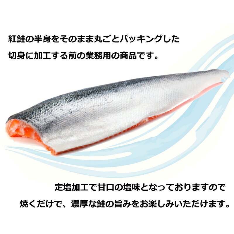 紅鮭 甘塩 半身フィーレ 約1kg【天然】甘塩仕立て 【サケ さけ 鮭 紅さけ 紅サケ 紅しゃけ しゃけ】・紅鮭・ auc-seafoodmax-10010286 シーフードマックス楽天市場店 サンプル画像3