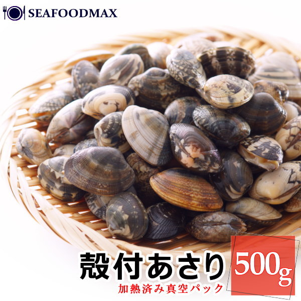 殻付きあさり 500g【ボイル済み】【冷凍】 【あさり アサリ 殻アサリ 浅利】・殻付あさり500g・