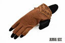 アナスイ 手袋 指なし レディース ブランド ANNA SUI ウール キャメル 21-22cm 防寒 グローブ 女性 婦人 x1x ホワイトデー