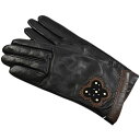 アナスイ 手袋 レディース 革 皮 ラムレザー 暖かい かわいい 自転車 防寒 ブランド ハイブランド ANNA SUI バタフライモチーフ 黒 ブラック ブラ...