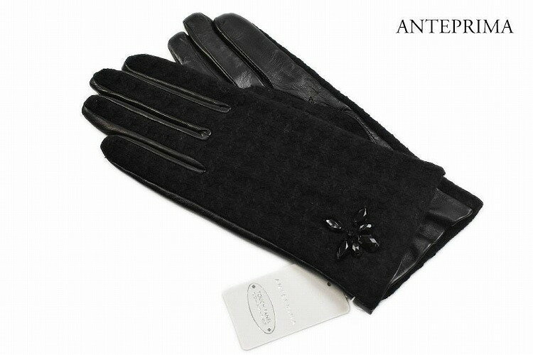 アンテプリマ 手袋 レディース ブランド ANTEPRIMA ラムレザー ビジュー 20cm 黒 ブラック 女性 婦人 ホワイトデー 20代 30代 40代 5...