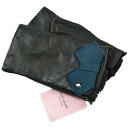 ケイトスペード ニューヨーク 手袋 レディース ブランド KateSpade NEWYORK 指なし ラムレザー グログランリボン ウール カシミヤ混 ダーク ...