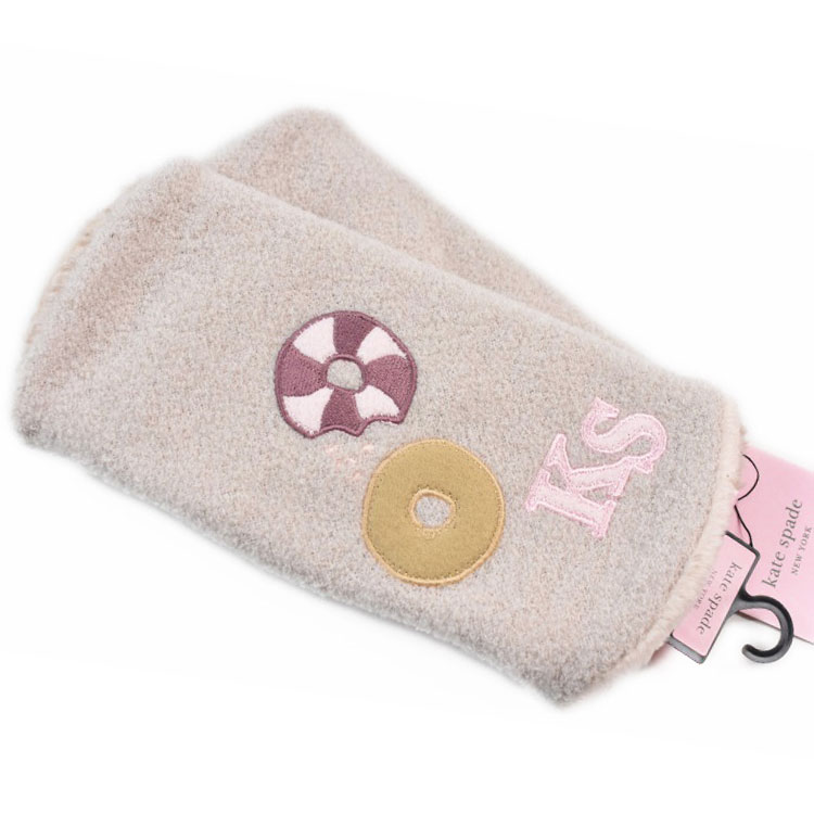 ケイト スペード ニューヨーク 手袋 レディース ブランド kate spade NEW YORK 指なし ウール 混 ドーナツ デザイン 白 アイボリー 21...