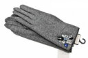 ジル スチュアート 手袋 レディース ブランド JILLSTUART カシミヤ混 ビジューデザイン スマホ対応 グレー 21-22cm 女性 婦人 カシミア 訳...