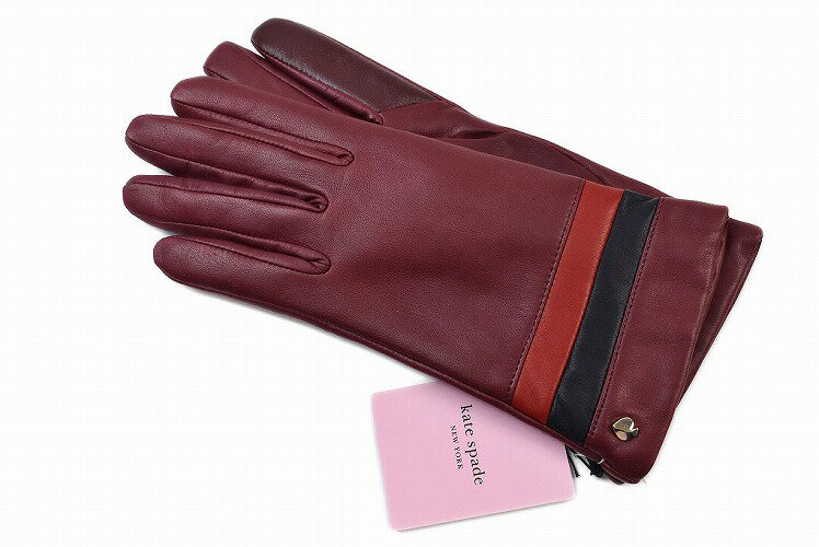 ケイトスペード ニューヨーク 手袋 レディース 革 皮 カシミヤ カシミア 混 ラムレザー スマホ対応 暖かい かわいい ブランド ハイブランド KateSpa...
