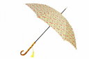 フォックスアンブレラ 雨傘 傘 レディース ブランド FOX UMBRELLAS フラワープリントデザイン イエロー タッセル付 長傘 51cm 女性 婦人