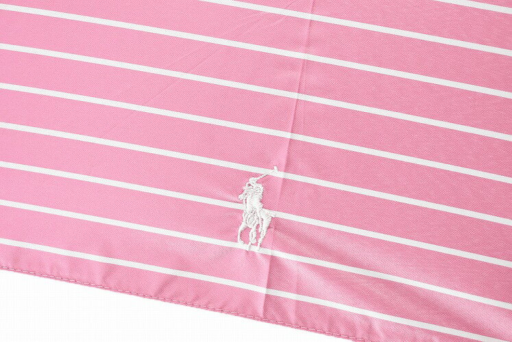 ポロ ラルフローレン 日傘 傘 レディース ブランド POLO Ralph Lauren ピンク × 白ボーダー グログランベルト 50cm 女性 婦人 UV 晴雨兼用 遮光 遮熱 【あす楽】