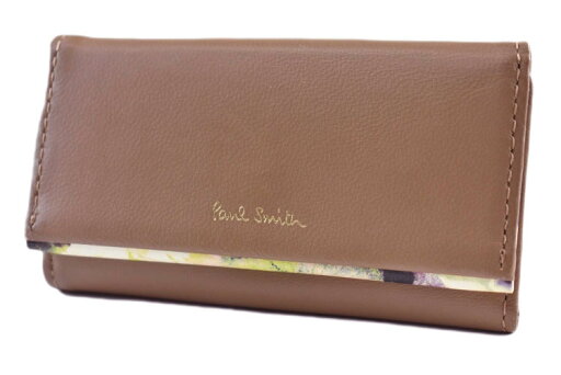 ポールスミス キーケース 4連 レディース ブランド Paul Smith ヘイジーパンジートリム2 専用箱付 茶 ベージュ 女性 婦人 本革 PWD641 ポールスミス キーケース 4連 レディース ブランド Paul Smith ヘイジーパンジートリム2 専用箱付 茶 ベージュ 女性 婦人 本革 PWD641
