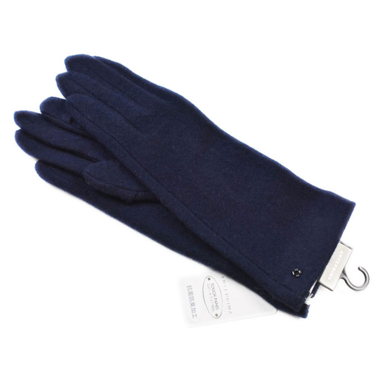 アンテプリマ 手袋 レディース ブランド ANTEPRIMA カシミヤ100 花 フラワー スタッズ スマホ対応 指先スリット 紺 ネイビー 21-22cm 女性 婦人 20代 30代 40代 50代 おしゃれ プレゼント ギフト グローブ 防寒 カシミア(4)